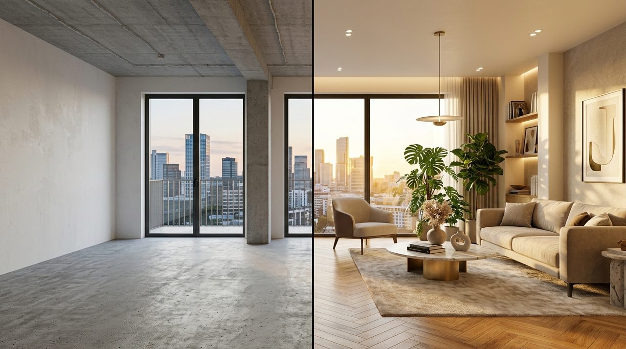 Demostración de Virtual Staging IA en 360° Antes y Después